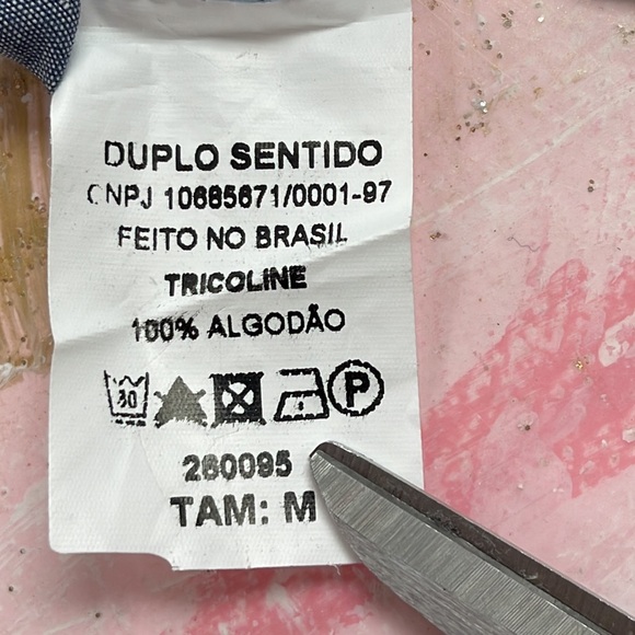 NWT Duplo Sentido chambray buttoned corset top blouse M - Picture 6 of 6